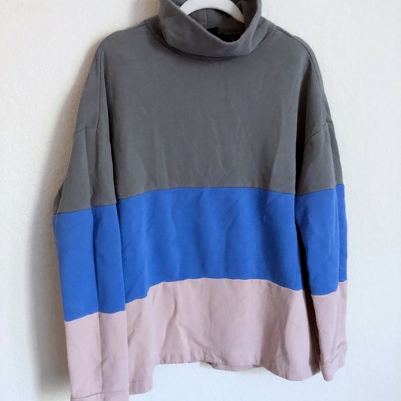 UO Out From Under Cozy Colorblock Stripe Pullover Sweatshirt - Picture 5 of 9